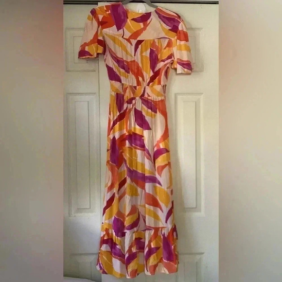 Abel the Label Anthropologie Swish Flutter sleeve Hi & Lo  Maxi Dress Size Small - Picture 11 of 16